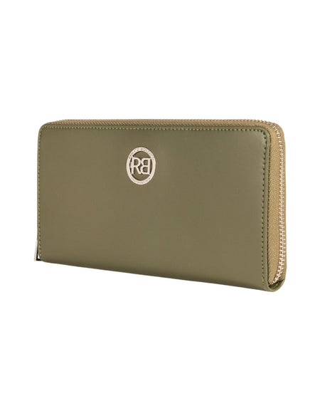 RB1084SE | Portafogli Donna con chiusura lampo Made in Italy in Vera Pelle Liscia Opaca. Colore Verde. Dimensioni: cm 20 x 10 x 2,5-1