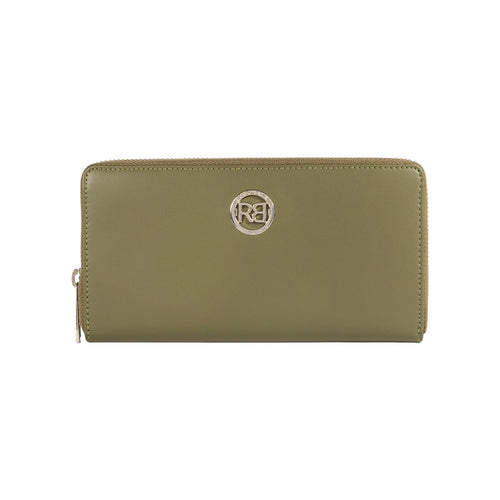 Load image into Gallery viewer, RB1084SE | Portafogli Donna con chiusura lampo Made in Italy in Vera Pelle Liscia Opaca. Colore Verde. Dimensioni: cm 20 x 10 x 2,5-0
