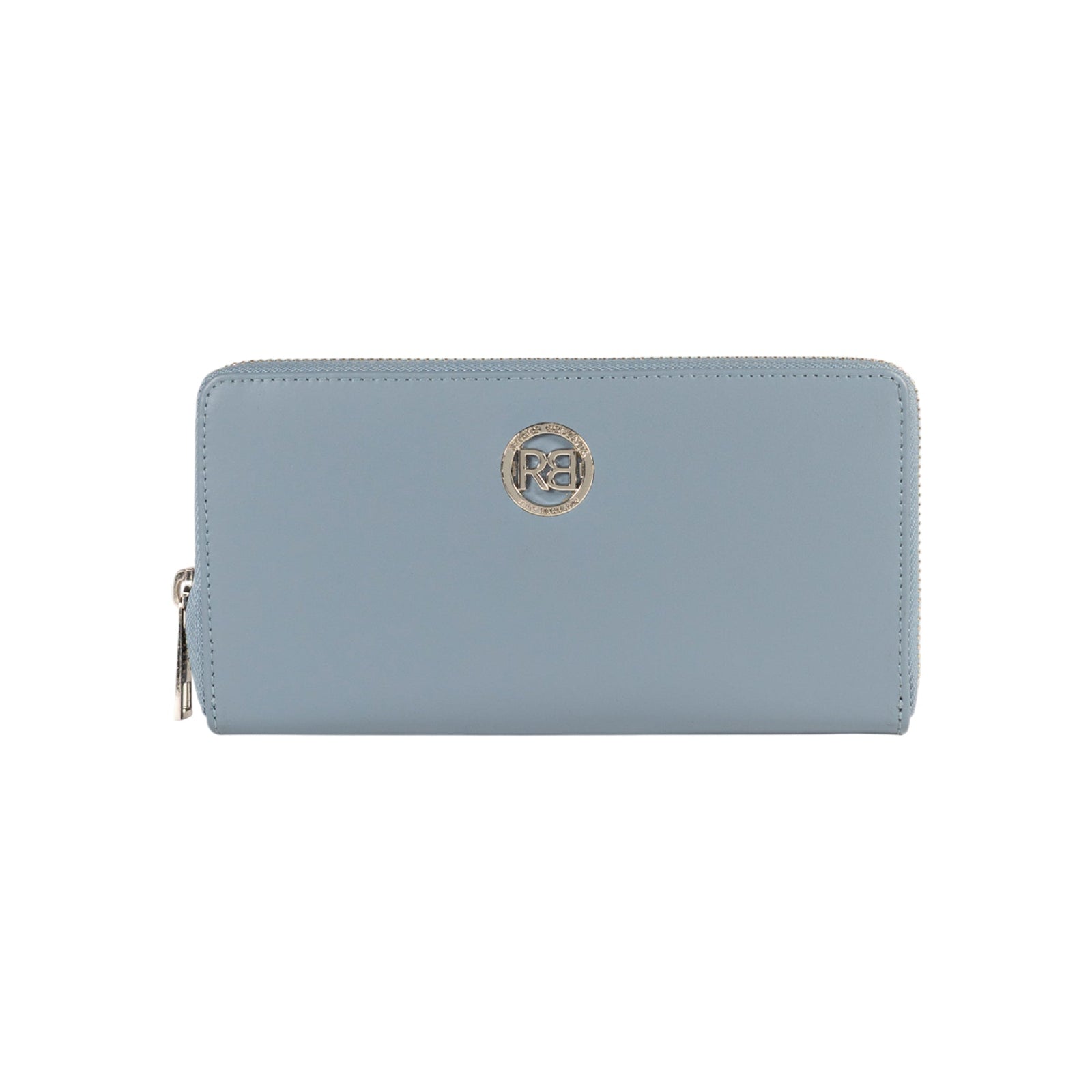 RB1084SP | Portafogli Donna con chiusura lampo Made in Italy in Vera Pelle Liscia Opaca. Colore Avio. Dimensioni: cm 20 x 10 x 2,5-0