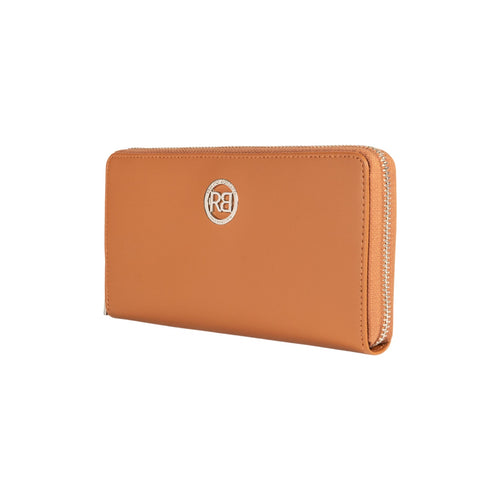 Load image into Gallery viewer, RB1084SS | Portafogli Donna con chiusura lampo Made in Italy in Vera Pelle Liscia Opaca. Colore Cognac. Dimensioni: cm 20 x 10 x 2,5-1
