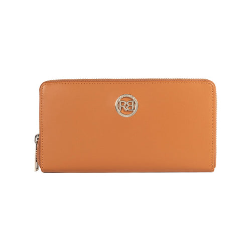 Load image into Gallery viewer, RB1084SS | Portafogli Donna con chiusura lampo Made in Italy in Vera Pelle Liscia Opaca. Colore Cognac. Dimensioni: cm 20 x 10 x 2,5-0
