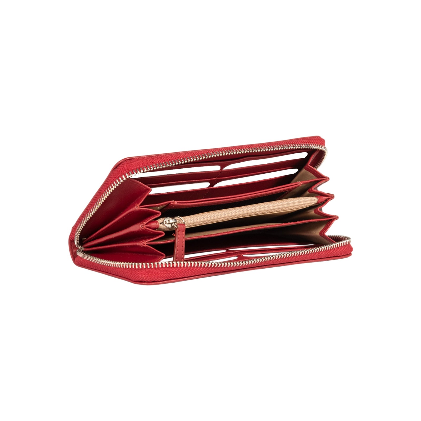 RB1084SV | Portafogli Donna con chiusura lampo Made in Italy in Vera Pelle Liscia Opaca. Colore Rosso. Dimensioni: cm 20 x 10 x 2,5-2
