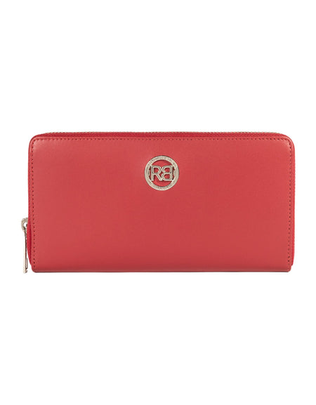 RB1084SV | Portafogli Donna con chiusura lampo Made in Italy in Vera Pelle Liscia Opaca. Colore Rosso. Dimensioni: cm 20 x 10 x 2,5-0