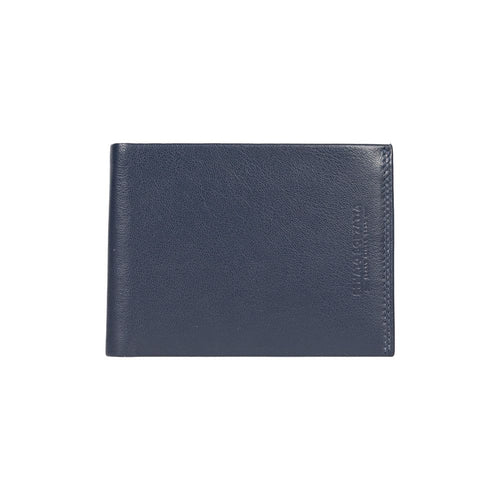 Load image into Gallery viewer, RB12003D | Portafogli Uomo risvoltato in Vera Pelle pieno fiore, con leggera grana. Colore Blu. Protezione RFID. Dimensioni da chiuso: cm 12,5 x 9,5 x 2. Confezione: Scatola regalo fondo/coperchio-2
