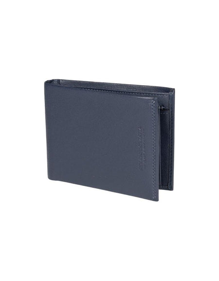 RB12003D | Portafogli Uomo risvoltato in Vera Pelle pieno fiore, con leggera grana. Colore Blu. Protezione RFID. Dimensioni da chiuso: cm 12,5 x 9,5 x 2. Confezione: Scatola regalo fondo/coperchio-0