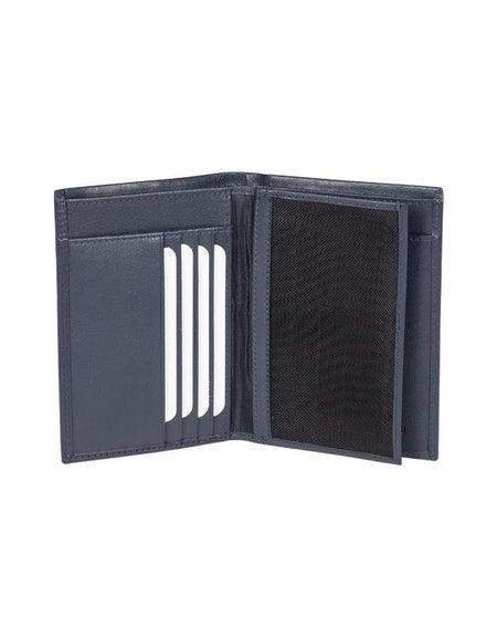 RB12009D | Portafogli Tasconcino Uomo risvoltato in Vera Pelle pieno fiore, con leggera grana. Colore Blu. Protezione RFID. Dimensioni da chiuso: cm 9,5 x 13 x 2. Confezione: Scatola regalo fondo/coperchio-1