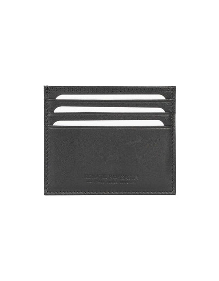 RB12016A | Porta Carte di Credito in Vera Pelle pieno fiore, con leggera grana. Colore Nero. Protezione RFID. Dimensioni: cm 10 x 8 x 0,5. Confezione: Scatola regalo fondo/coperchio-1