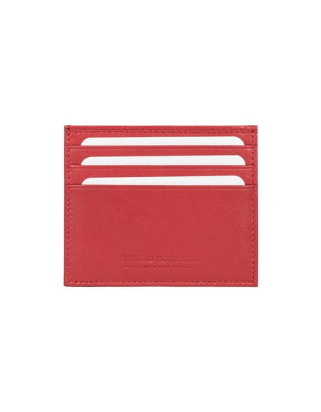 RB12016V | Porta Carte di Credito in Vera Pelle pieno fiore, con leggera grana. Colore Rosso. Protezione RFID. Dimensioni: cm 10 x 8 x 0,5. Confezione: Scatola regalo fondo/coperchio-1