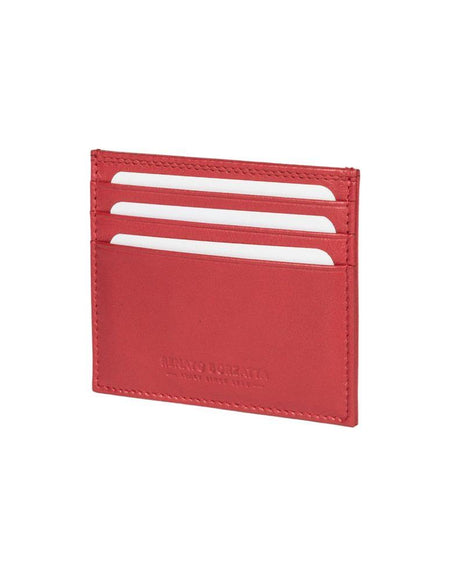 RB12016V | Porta Carte di Credito in Vera Pelle pieno fiore, con leggera grana. Colore Rosso. Protezione RFID. Dimensioni: cm 10 x 8 x 0,5. Confezione: Scatola regalo fondo/coperchio-0