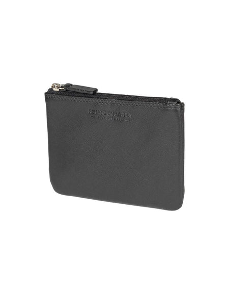 RB12032A | Bustina Portachiavi/Portamonete in Vera Pelle pieno fiore, con leggera grana. Colore Nero. Protezione RFID. Dimensioni: cm 13 x 9 x 0,5. Confezione: Scatola regalo fondo/coperchio-0