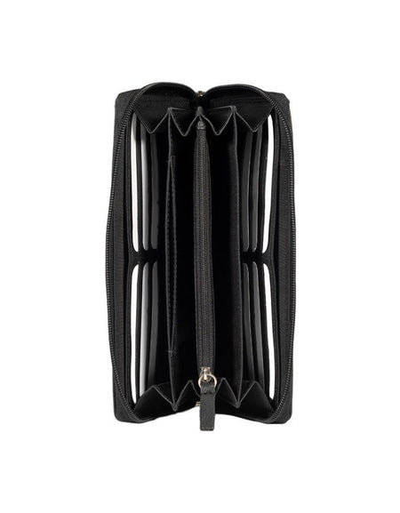 RB12080A | Portafogli Donna in Vera Pelle pieno fiore, con leggera grana. Colore Nero. Protezione RFID. Dimensioni: cm 20 x 10 x 2,5. Confezione: Scatola regalo fondo/coperchio-1