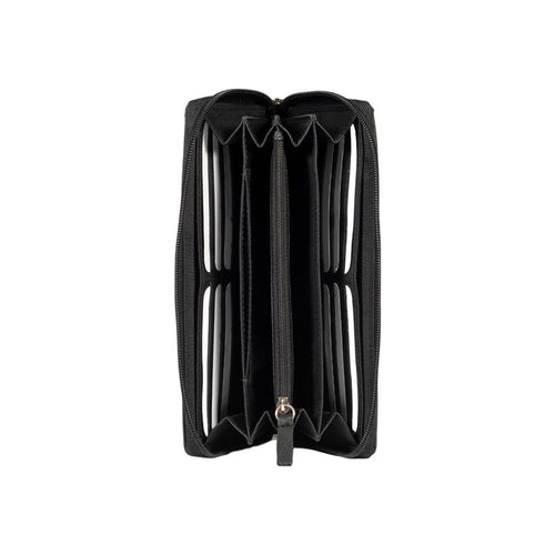 Load image into Gallery viewer, RB12080A | Portafogli Donna in Vera Pelle pieno fiore, con leggera grana. Colore Nero. Protezione RFID. Dimensioni: cm 20 x 10 x 2,5. Confezione: Scatola regalo fondo/coperchio-1
