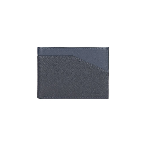 Load image into Gallery viewer, RB12106D | Portafogli Uomo in Vera Pelle pieno fiore, grana dollaro/leggera. Colore Blu. Protezione RFID. Dimensioni da chiuso: cm 12,5 x 9,5 x 2. Confezione: Scatola regalo fondo/coperchio-3
