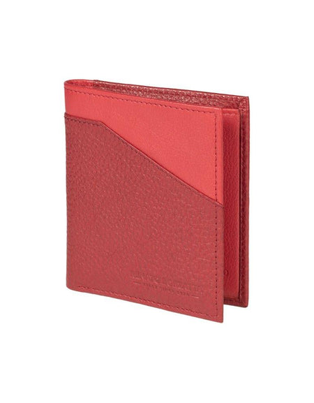 RB12113V| Portafogli Verticale in Vera Pelle pieno fiore, grana dollaro/leggera. Colore Rosso. Protezione RFID. Dimensioni da chiuso: cm 9,5 x 10 x 1. Confezione: Scatola regalo fondo/coperchio-0