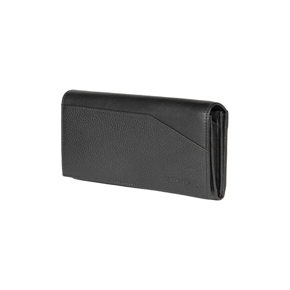 RB12129A | Portafogli Donna in Vera Pelle pieno fiore, grana dollaro/leggera. Colore Nero. Protezione RFID. Dimensioni da chiuso: cm 18,5 x 10 x 3. Confezione: Scatola regalo fondo/coperchio-0