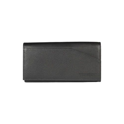 Load image into Gallery viewer, RB12129A | Portafogli Donna in Vera Pelle pieno fiore, grana dollaro/leggera. Colore Nero. Protezione RFID. Dimensioni da chiuso: cm 18,5 x 10 x 3. Confezione: Scatola regalo fondo/coperchio-2
