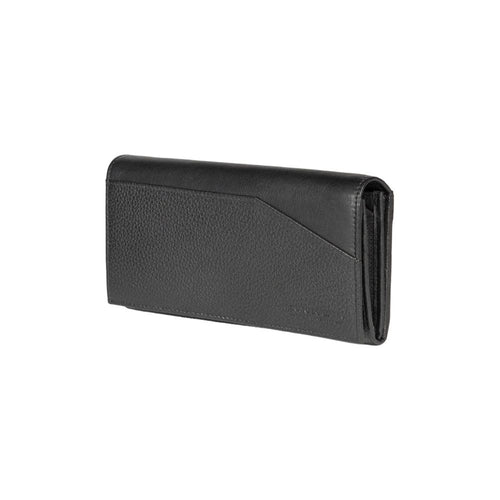 Load image into Gallery viewer, RB12129A | Portafogli Donna in Vera Pelle pieno fiore, grana dollaro/leggera. Colore Nero. Protezione RFID. Dimensioni da chiuso: cm 18,5 x 10 x 3. Confezione: Scatola regalo fondo/coperchio-0
