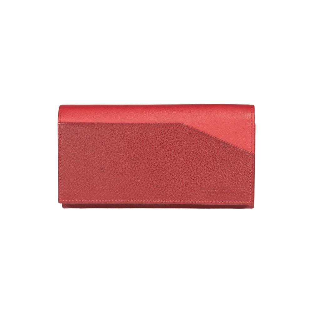 RB12129V | Portafogli Donna in Vera Pelle pieno fiore, grana dollaro/leggera. Colore Rosso. Protezione RFID. Dimensioni da chiuso: cm 18,5 x 10 x 3. Confezione: Scatola regalo fondo/coperchio-2
