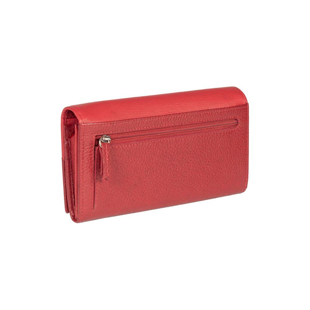RB12129V | Portafogli Donna in Vera Pelle pieno fiore, grana dollaro/leggera. Colore Rosso. Protezione RFID. Dimensioni da chiuso: cm 18,5 x 10 x 3. Confezione: Scatola regalo fondo/coperchio-3