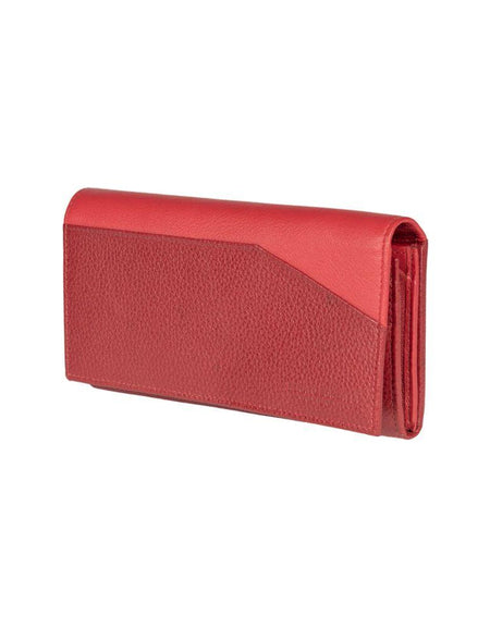 RB12129V | Portafogli Donna in Vera Pelle pieno fiore, grana dollaro/leggera. Colore Rosso. Protezione RFID. Dimensioni da chiuso: cm 18,5 x 10 x 3. Confezione: Scatola regalo fondo/coperchio-0