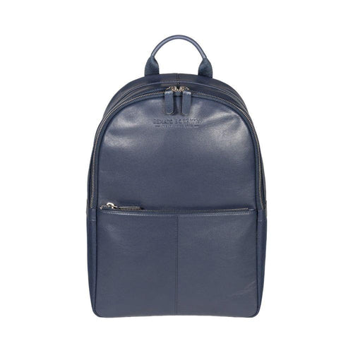 Load image into Gallery viewer, RB2001D | Zaino Porta Netbook/Tablet in Nylon/Vera Pelle, con leggera grana. Chiusura con lampo e spallacci regolabili - Colore Blu - Dimensioni: cm 27 x 38 x 14. Confezione: Sacchetto Tessuto non Tessuto-1
