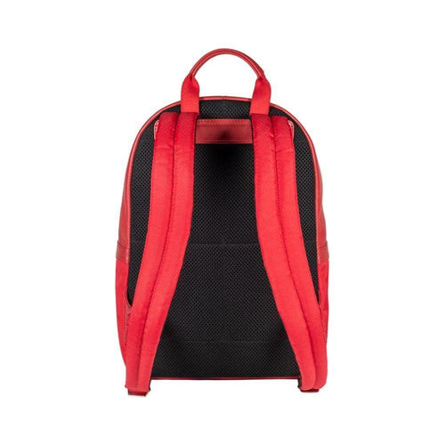 Load image into Gallery viewer, RB2001V | Zaino Porta Netbook/Tablet in Nylon/Vera Pelle, con leggera grana. Chiusura con lampo e spallacci regolabili - Colore Rosso - Dimensioni: cm 27 x 38 x 14. Confezione: Sacchetto Tessuto non Tessuto-3
