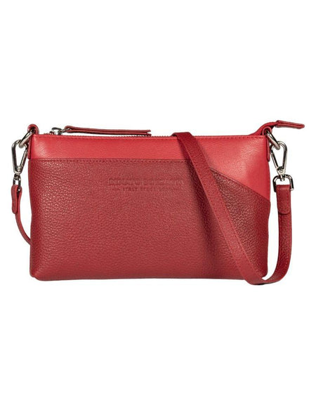 RB2003V | Borsa a Tracolla/Polso in Vera Pelle pieno fiore, grana dollaro/leggera. Tracolla e maniglia removibili. Colore Rosso. Dimensioni: cm 22 x 14 x 2,5. Confezione: Sacchetto in Tessuto non Tessuto-0
