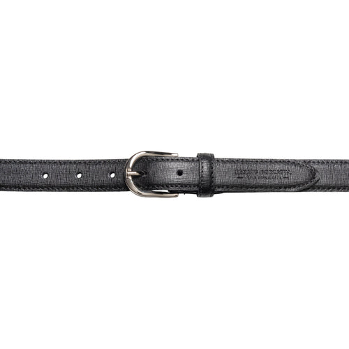 Load image into Gallery viewer, RB4016A | Cintura Donna Made in Italy in Vera Pelle Saffiano. Fibbia in finitura Argento Lucido. Colore Nero. Dimensioni: cm 115 x 2,5 x 0,5 (giro vita cm 100)-1

