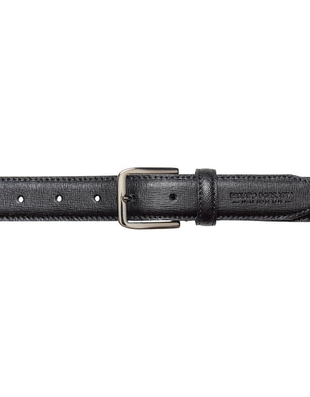 RB4017A | Cintura Donna Made in Italy in Vera Pelle Saffiano. Fibbia in finitura Argento Lucido. Colore Nero. Dimensioni: cm 115 x 3,0 x 0,5 (giro vita cm 100)-1