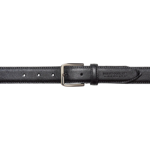 Load image into Gallery viewer, RB4017A | Cintura Donna Made in Italy in Vera Pelle Saffiano. Fibbia in finitura Argento Lucido. Colore Nero. Dimensioni: cm 115 x 3,0 x 0,5 (giro vita cm 100)-1
