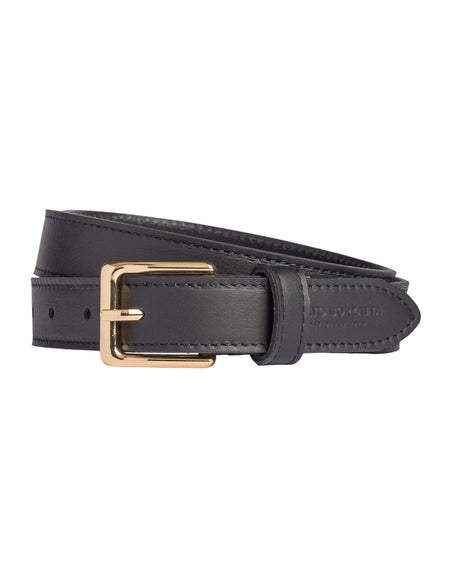 RB4019A | Cintura Donna Made in Italy in Vera Pelle Morbida Sauvage. Fibbia in finitura Oro Lucido. Colore Nero. Dimensioni: cm 115 x 2,5 x 0,5 (giro vita cm 100)-0