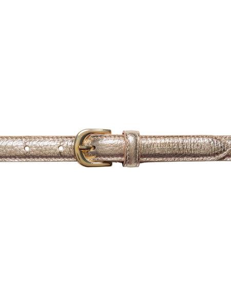 RB4021AS | Cintura Donna Made in Italy in Vera Pelle grana Dollaro. Fibbia in finitura Oro Lucido. Colore Oro. Dimensioni: cm 115 x 2,0 x 0,5 (giro vita cm 100)-1