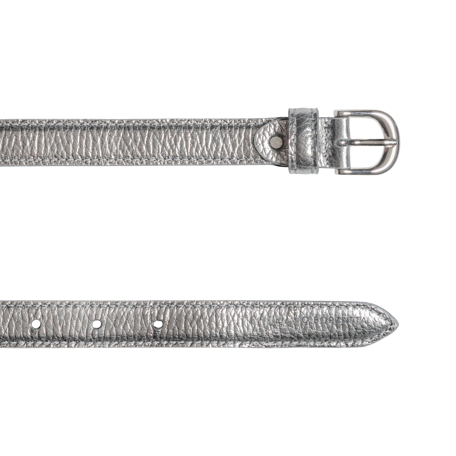 RB4021AY | Cintura Donna Made in Italy in Vera Pelle grana Dollaro. Fibbia in finitura Argento Lucido. Colore Canna di Fucile. Dimensioni: cm 115 x 2,0 x 0,5 (giro vita cm 100)-2