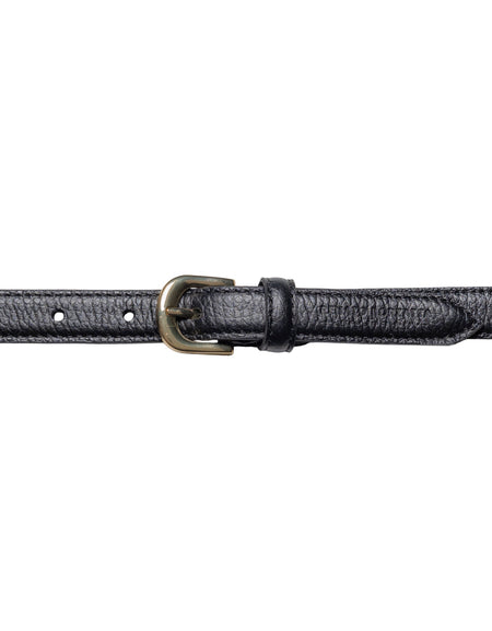 RB4021A | Cintura Donna Made in Italy in Vera Pelle grana Dollaro. Fibbia in finitura Oro Lucido. Colore Nero. Dimensioni: cm 115 x 2,0 x 0,5 (giro vita cm 100)-1