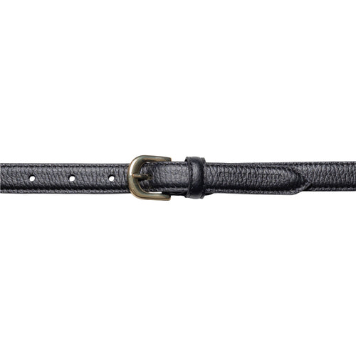 Load image into Gallery viewer, RB4021A | Cintura Donna Made in Italy in Vera Pelle grana Dollaro. Fibbia in finitura Oro Lucido. Colore Nero. Dimensioni: cm 115 x 2,0 x 0,5 (giro vita cm 100)-1
