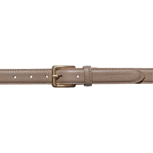 Load image into Gallery viewer, RB4022AQ | Cintura Donna Made in Italy in Vera Pelle grana Dollaro. Fibbia in finitura Oro Lucido. Colore Taupe. Dimensioni: cm 115 x 2,5 x 0,5 (giro vita cm 100)-1
