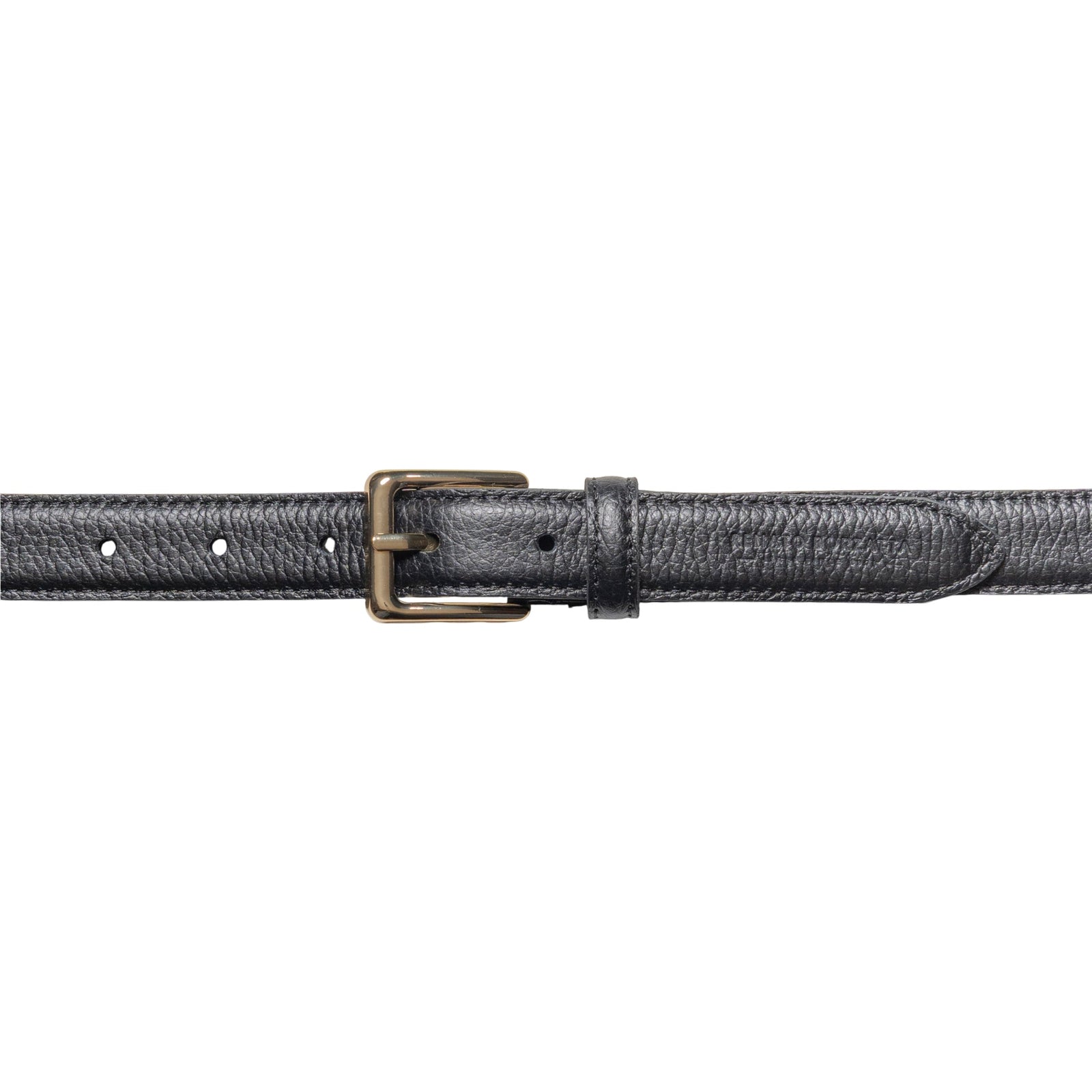 RB4022A | Cintura Donna Made in Italy in Vera Pelle grana Dollaro. Fibbia in finitura Oro Lucido. Colore Nero. Dimensioni: cm 115 x 2,5 x 0,5 (giro vita cm 100)-1