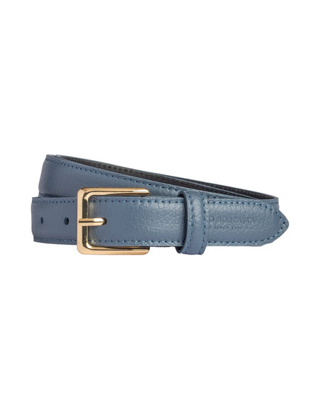 RB4022P | Cintura Donna Made in Italy in Vera Pelle grana Dollaro. Fibbia in finitura Oro Lucido. Colore Avio. Dimensioni: cm 115 x 2,5 x 0,5 (giro vita cm 100)-0