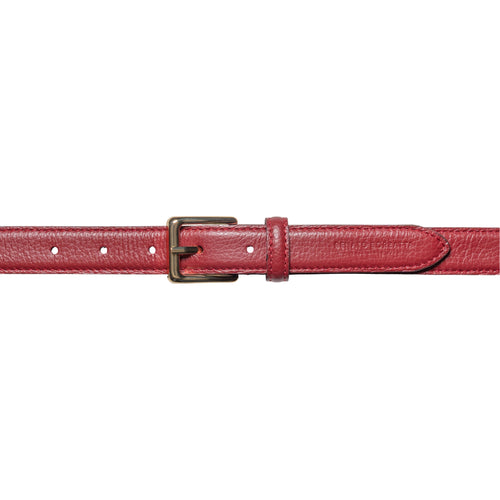 Load image into Gallery viewer, RB4022Q | Cintura Donna Made in Italy in Vera Pelle grana Dollaro. Fibbia in finitura Oro Lucido. Colore Rubino. Dimensioni: cm 115 x 2,5 x 0,5 (giro vita cm 100)-1
