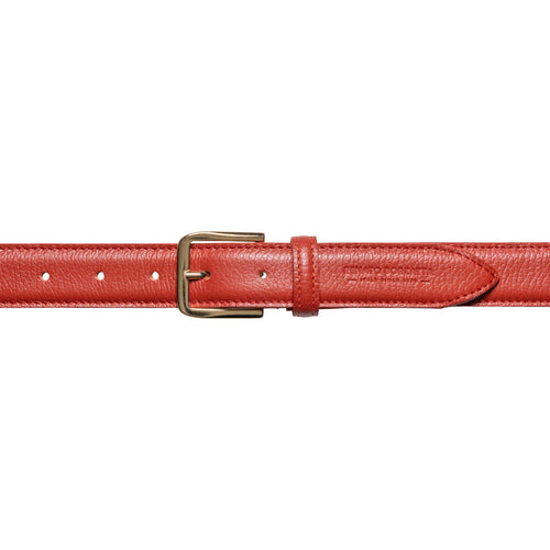 Load image into Gallery viewer, RB4023AM | Cintura Donna Made in Italy in Vera Pelle grana Dollaro. Fibbia in finitura Oro Lucido. Colore Paprika. Dimensioni: cm 115 x 3,0 x 0,5 (giro vita cm 100)-1
