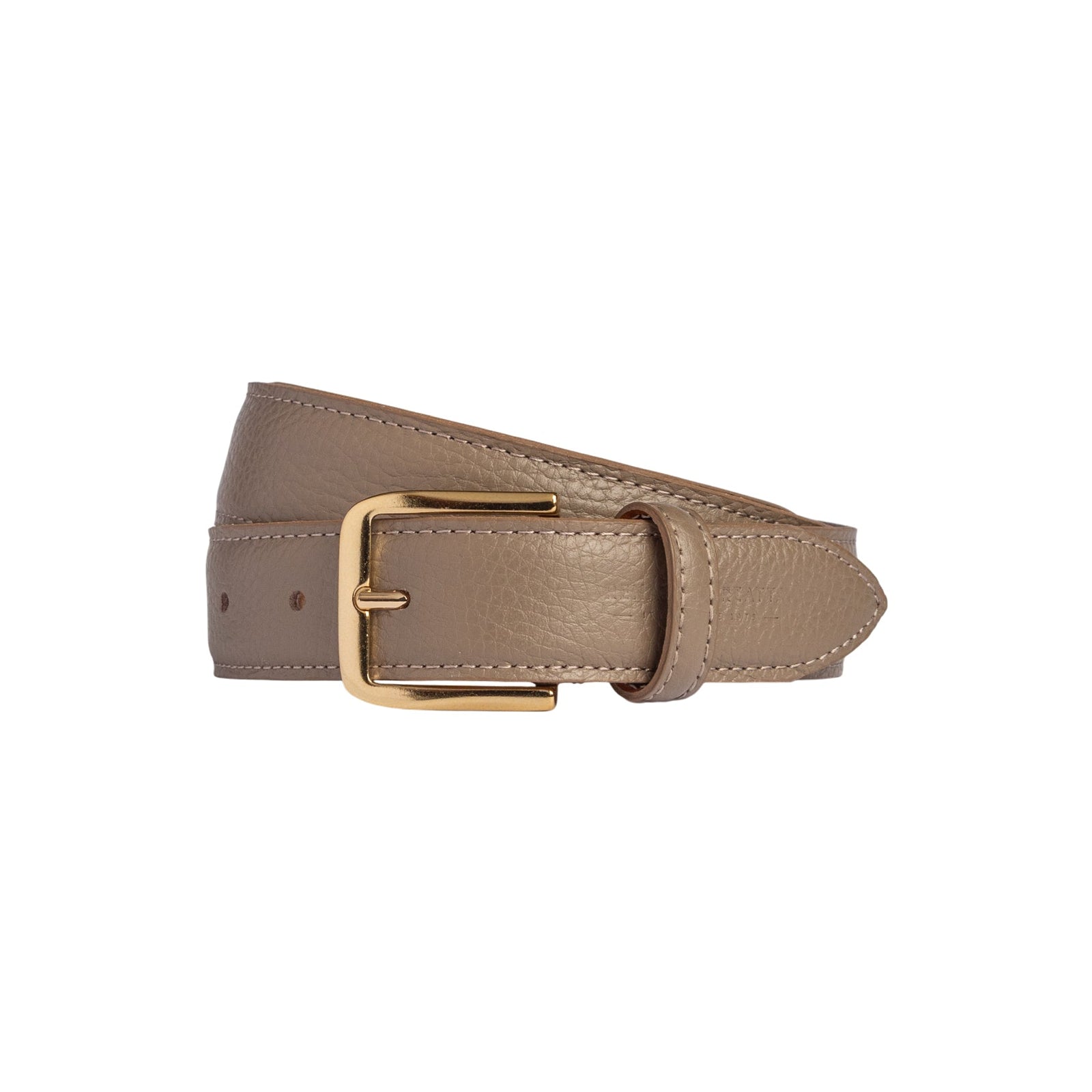RB4023AQ | Cintura Donna Made in Italy in Vera Pelle grana Dollaro. Fibbia in finitura Oro Lucido. Colore Taupe. Dimensioni: cm 115 x 3,0 x 0,5 (giro vita cm 100)-0