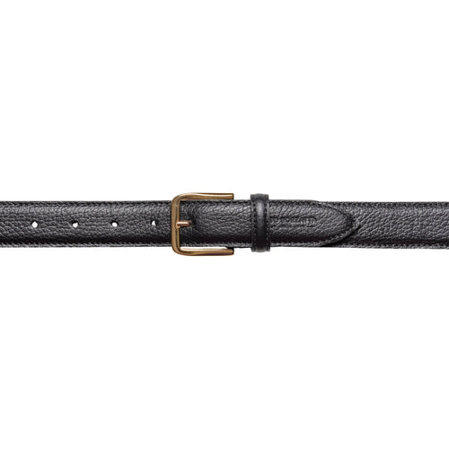 Load image into Gallery viewer, RB4023A | Cintura Donna Made in Italy in Vera Pelle grana Dollaro. Fibbia in finitura Oro Lucido. Colore Nero. Dimensioni: cm 115 x 3,0 x 0,5 (giro vita cm 100)-1

