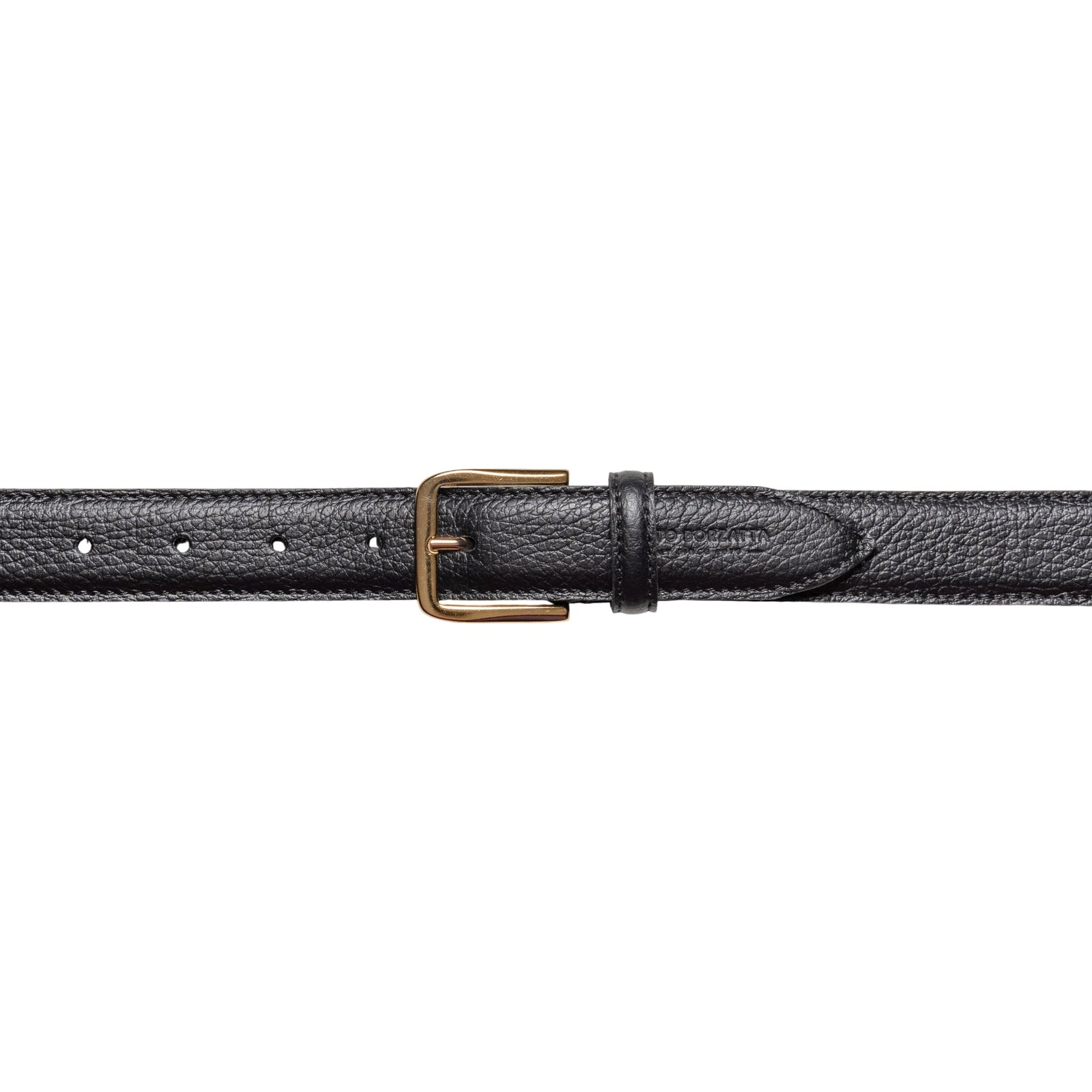 RB4023A | Cintura Donna Made in Italy in Vera Pelle grana Dollaro. Fibbia in finitura Oro Lucido. Colore Nero. Dimensioni: cm 115 x 3,0 x 0,5 (giro vita cm 100)-1