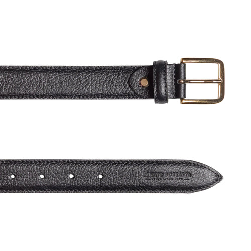 Load image into Gallery viewer, RB4023A | Cintura Donna Made in Italy in Vera Pelle grana Dollaro. Fibbia in finitura Oro Lucido. Colore Nero. Dimensioni: cm 115 x 3,0 x 0,5 (giro vita cm 100)-2
