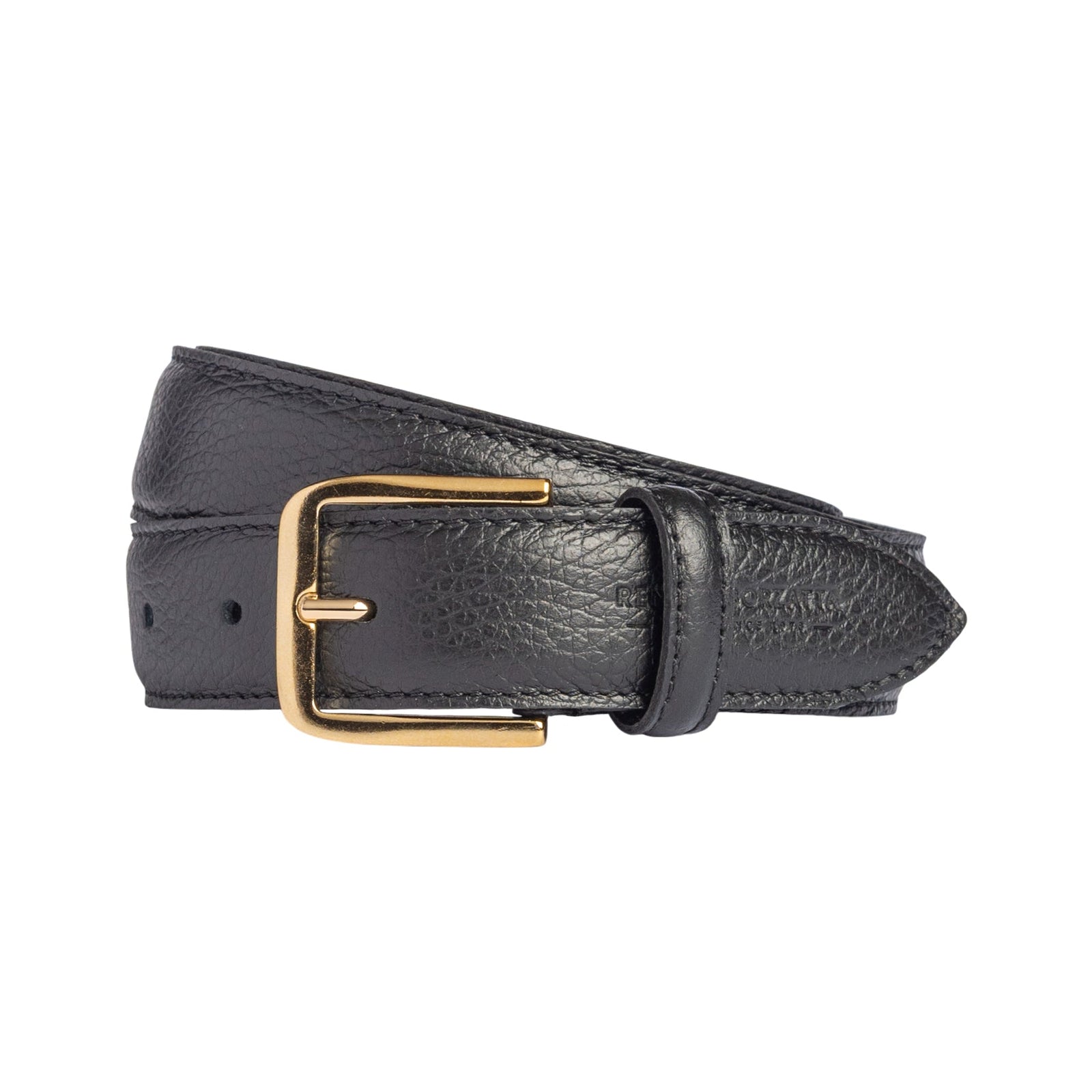 RB4023A | Cintura Donna Made in Italy in Vera Pelle grana Dollaro. Fibbia in finitura Oro Lucido. Colore Nero. Dimensioni: cm 115 x 3,0 x 0,5 (giro vita cm 100)-0