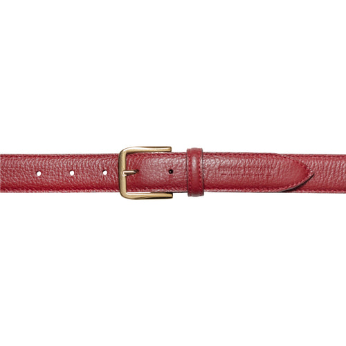 Load image into Gallery viewer, RB4023Q | Cintura Donna Made in Italy in Vera Pelle grana Dollaro. Fibbia in finitura Oro Lucido. Colore Rubino. Dimensioni: cm 115 x 3,0 x 0,5 (giro vita cm 100)-1
