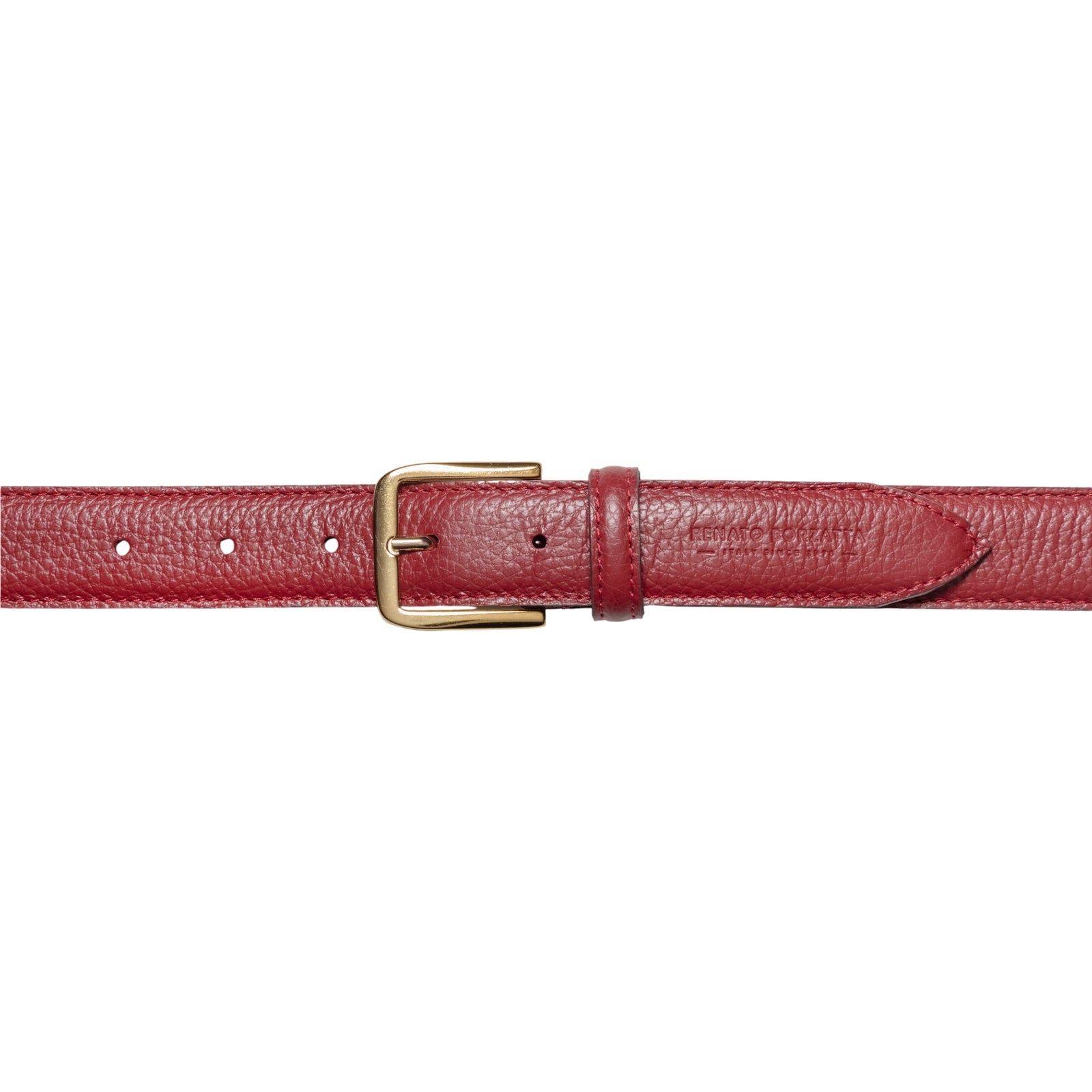 RB4023Q | Cintura Donna Made in Italy in Vera Pelle grana Dollaro. Fibbia in finitura Oro Lucido. Colore Rubino. Dimensioni: cm 115 x 3,0 x 0,5 (giro vita cm 100)-1