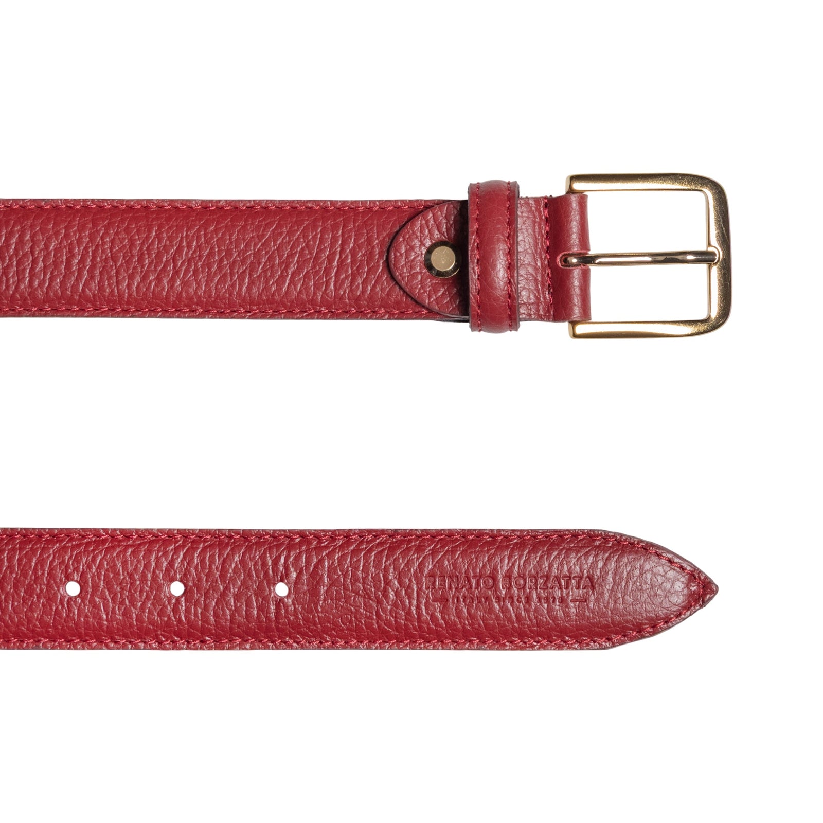 RB4023Q | Cintura Donna Made in Italy in Vera Pelle grana Dollaro. Fibbia in finitura Oro Lucido. Colore Rubino. Dimensioni: cm 115 x 3,0 x 0,5 (giro vita cm 100)-2