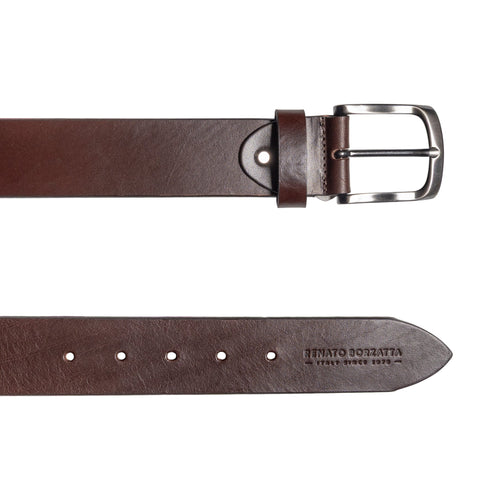 Load image into Gallery viewer, RB4027B | Cintura Uomo Made in Italy in Vero Cuoio Conciato al Vegetale. Fibbia in finitura Canna di Fucile Satinato. Colore Testa Moro. Dimensioni: cm 125 x 4,0 x 0,5 (giro vita cm 110)-2

