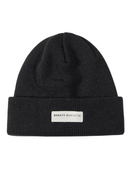 RB5001A  | Berretto in Maglia a doppio strato MONVISO Misto Lana Made in Italy. Colore Nero - Taglia Unica-0